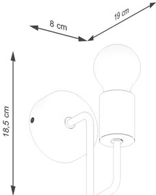 Sollux SL.1664 - Fali lámpa TIMBO 1xE27/15W/230V fehér/bézs/bükkfa