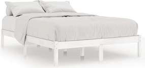 vidaXL King Size fehér tömör fa ágykeret 150 x 200 cm