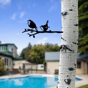 Bird fém kerti dísztárgy, fekete, 55×22 cm