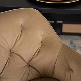 Bézs Bársony Bárszék Aranyszínű Lábbal. SALEM