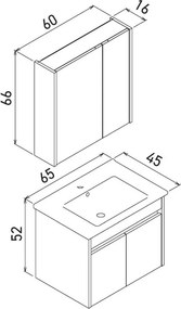Arno mosdószekrény, 65 cm – TR785PNC1512
