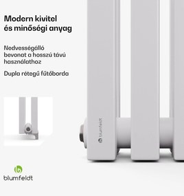 Blumfeldt Delgado radiátor | modern dizájn | 25 x 120 cm | 942 W | középső csatlakozás