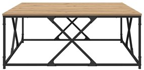 Dohányzóasztal kézműves tölgy 100 x 100 x 40 cm Faanyag