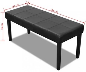 Fekete Kiváló Minőségű Műbőr Tároló láda / Pad