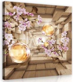 Vászonkép 80x80 Remény alagút Virágzó illúzió a modern nappaliba