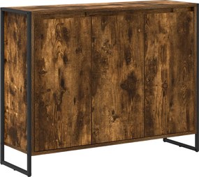 vidaXL Oldalsó szekrény Füstös tölgy 96,5 x 30 x 75 cm Faanyag