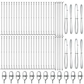 Kerítésoszlopok 52-es készlet Galvanizált acél 3.2 x 3.2 x 90 cm