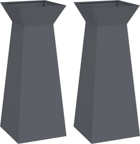 vidaXL Pillér Ültető 2 pcs Antracit 40 x 40 x 100 cm