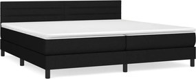 vidaXL fekete szövet rugós ágy matraccal 200 x 200 cm