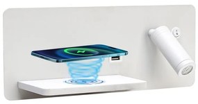 Immax 08286L-LED fali lámpa polccal, USB és vezeték nélküli töltővel, LED 3W/230