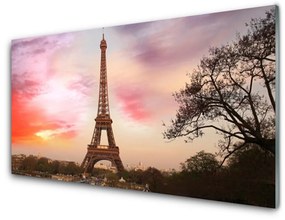 Üvegkép falra Eiffel-torony Architecture 120x60cm 2 fogas