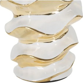 Fehér-aranyszínű kerámia asztali lámpa textil búrával (magasság 53 cm) Glam Space – Mauro Ferretti