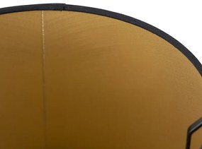 Fekete pamut lámpabúra arany belsővel 25/20/16