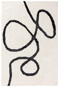Shaggy rug Lotta Black/White 15x15 cm Sample