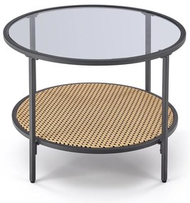 Dakota dohányzóasztal, rattan / fekete