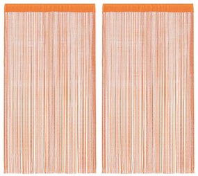 2 db narancssárga zsinórfüggöny 140 x 250 cm