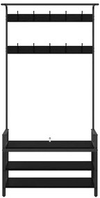Kabáthorog polcokkal Egyéb Musta tammi 95 x 34 x 184 cm Faanyag