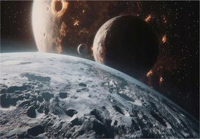 Vinyl Tapéta Flizelin Barna Kozmosz Bolygók Univerzum 368x254