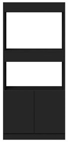 fekete szerelt fa magasszekrény 63 x 33 x 140 cm