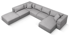 Világosszürke sarokkanapé (bal oldali-"U" alakú) Esther – Milo Casa