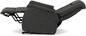 Polohovací křeslo, elektrické kabelové ovládání, šedá, látka, TV-L8963 GREY2