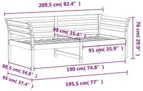 tömör fenyőfa kanapéágy matrac nélkül 90 x 190 cm