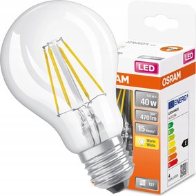Led izzó E27 A60 4W 40W 2700K Filament Osram