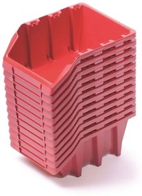 12 db 12 x 7,7 x 6 cm-es tárolódobozból álló készlet, piros