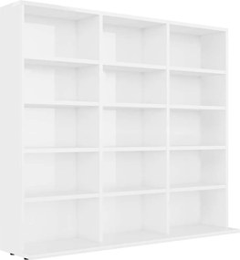 vidaXL magasfényű fehér forgácslap CD-tartó szekrény 100x23x89,5 cm