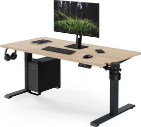 Elektromos íróasztal magasságállítással ergonomikus antracit/sonoma tölgy,1400x700 mm: ARIA