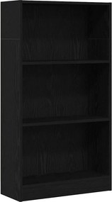vidaXL fekete tölgy szerelt fa könyvespolc 60x24x109 cm