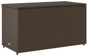 barna polyrattan kerti tárolószekrény 110 x 55 x 60,5 cm