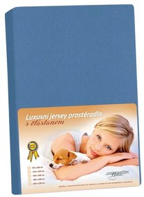 Jersey lepedő elasztánnal, sötétkék, 90 x 200 cm