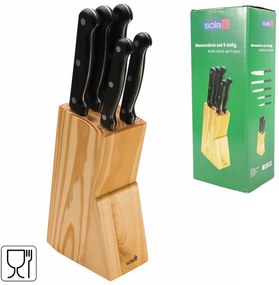 SOLA KNIFE késkészlet fa blokkban, 6 db