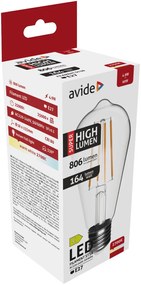 Avide LED Filament ST58 4.9W E27 WW 2700K Super High Lumen