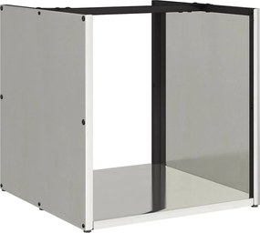 vidaXL rozsdamentes acél tűzifatároló 40x40x40 cm