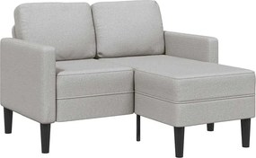 vidaXL felhőszürke anyagból 2 üléses kanapé L-alakú kanapéval 125 cm