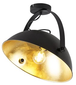 Ipari mennyezeti lámpa fekete állítható arannyal - Magnax