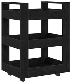 Konyhai Kocsi Fekete Tölgy 60x45x80 cm Összeszerelt Fa