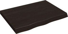vidaXL sötétbarna kezelt tömör tölgyfa asztallap 80x60x(2-6) cm