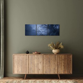 Egy sötét erdő képe (órával) (90x30 cm)
