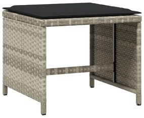 13 részes szürke polyrattan kerti étkezőgarnitúra párnákkal