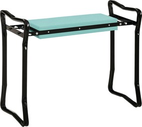 Outsunny Összecsukható Kerti Könyöktámasz Kerti Szék Szerszámtartó Táskával Párnázott Könyöktámasz 150 kg-ig Támogatja 58 x 28 x 49 cm Sötét Zöld | Ao