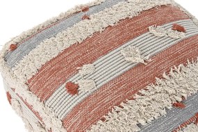 Elegáns csíkos pamut padlópárna 60 × 60 × 25 cm narancs fehér