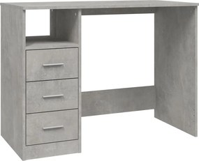 vidaXL betonszürke szerelt fa íróasztal fiókokkal 102x50x76 cm