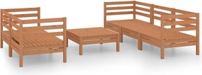 vidaXL 6 részes mézbarna tömör fenyőfa kerti ülőgarnitúra