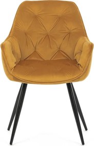 Jídelní židle, žlutá, sametová látka, DCH-421 YEL4