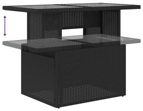 Kerti Kanapé Szett párnával 9 pcs Fekete 100 x 55 x 73 cm