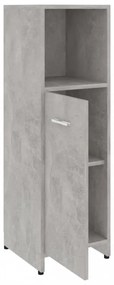 betonszürke szerelt fa fürdőszobaszekrény 30 x 30 x 95 cm