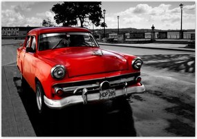 Fotótapéták 208x146 Kubai piros autó